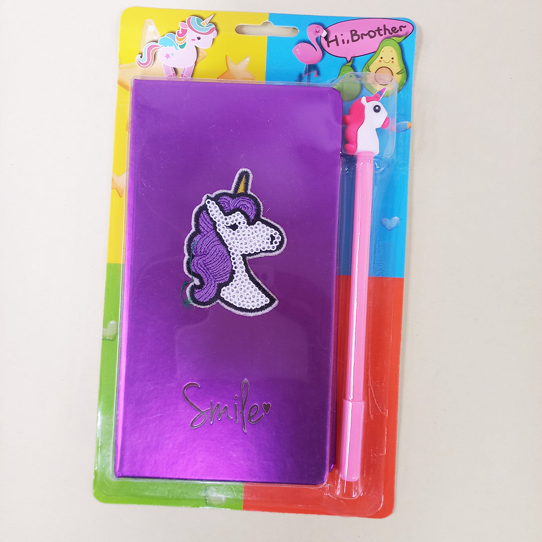 Unicorn Hard Cover Journal Notebook With Gel Pen